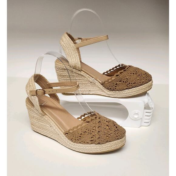 Women's Fashion Espadrilles Wedge Tan Sandal Heel Shoes Size US7/38 - Picture 4 of 10